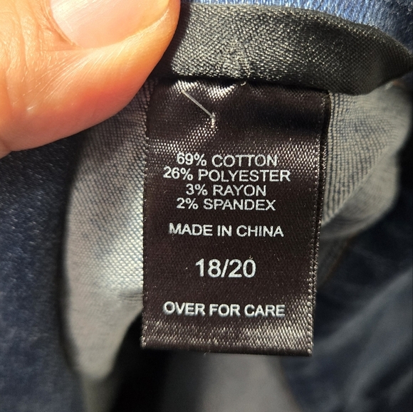 Ashley Stewart Cropped Distressed Denim Jacket Lace Up Detail In Back Sz 18/20 - Picture 4 of 11